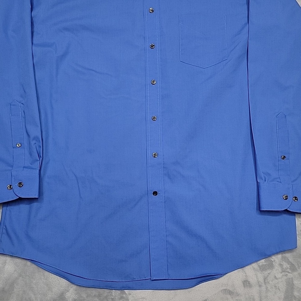 Stafford Shirt Mens 18 36-37 Blue The Super Shirt Classic Fit Long Sleeve Office - Picture 2 of 6